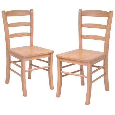 Winsome Set of 2 Light Oak Ladder Back Chairs - 151003, Kitchen & Dining at Sportsman's Guide