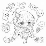 Yampuff Food Chibi Girls Coloring Pages Sketch Page sketch template