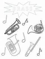 Brass Family Instruments Coloring Pages sketch template