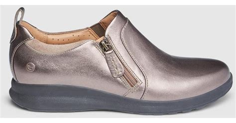 Clarks Metallic Brown Leather Flat Shoes - Lyst