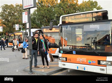 Venezia Piazzale Roma bus station, Venice Stock Photo - Alamy