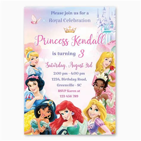 Disney Princesses Birthday Invitation – Easy Inviting