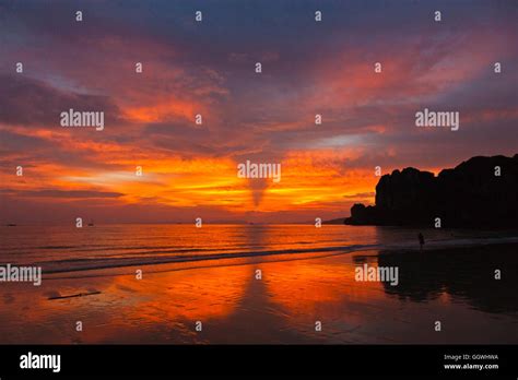 SUNSET at KRABI BEACH - THAILAND Stock Photo - Alamy