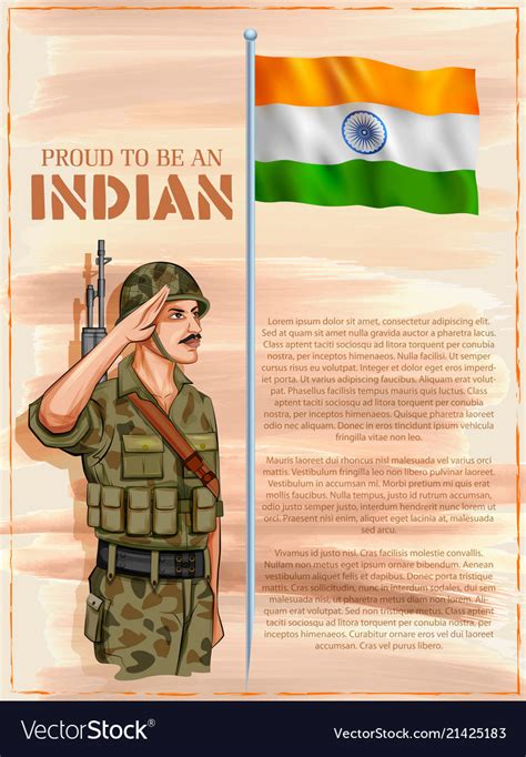 Indian army soilder saluting flag india Royalty Free Vector