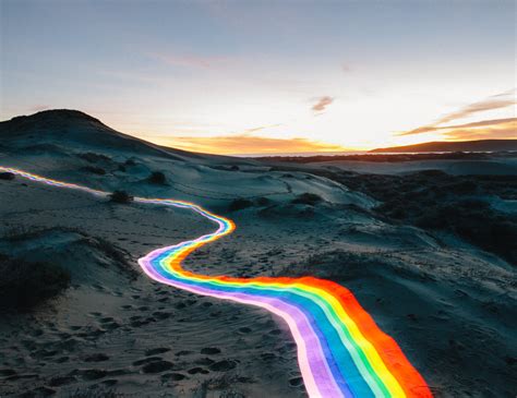 Rainbow Road: Light Painting Blazes a Trail Through Forests, Cities & the Sea - WebUrbanist