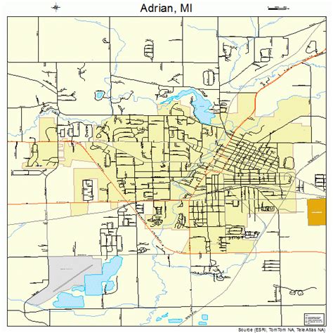 Adrian Michigan Street Map 2600440