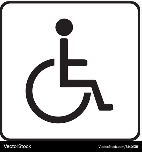 Disabled handicap sign Royalty Free Vector Image