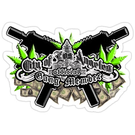 "City of Los Angeles Official Gangster" Stickers by Trickmaster | Redbubble