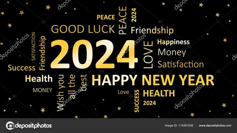 Nuovo anno carta Felice anno nuovo 2024 e auguri - Foto Stock: Foto, Immagini © JNaether ...