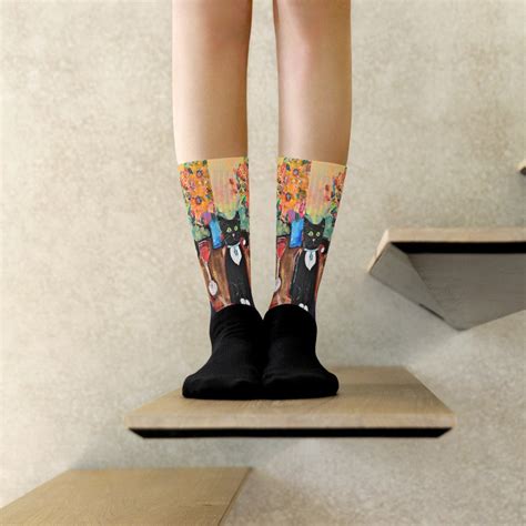 Funny Cat Socks-unisex Funny Socks-artsy Socks-wine - Etsy