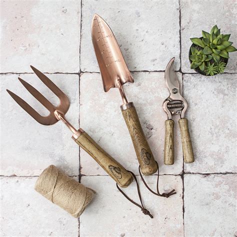 personalised copper garden tool set by jonny's sister | notonthehighstreet.com