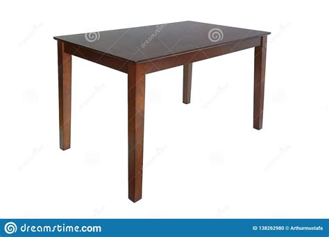Wooden Brown Dining Table for Living Room or Kitchen. Elegant Classic Table for Eating, Isolated ...