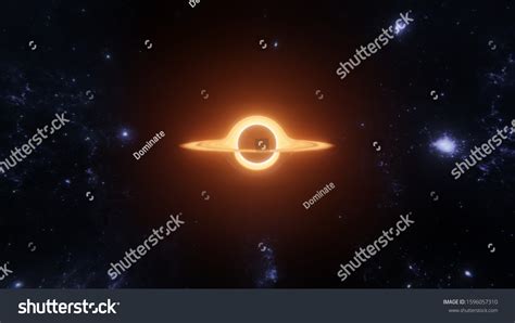 Black Hole Glowing Ring Realistic Illustration Stock Illustration ...