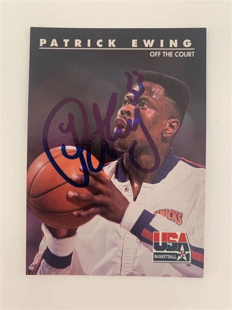 Patrick Ewing signed basketball card | EstateSales.org