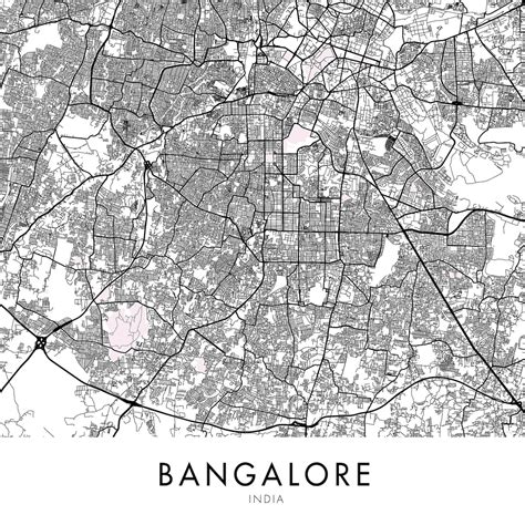 Bangalore India Art City Map Print Wall Art A4 A3 A2 A1 - Etsy