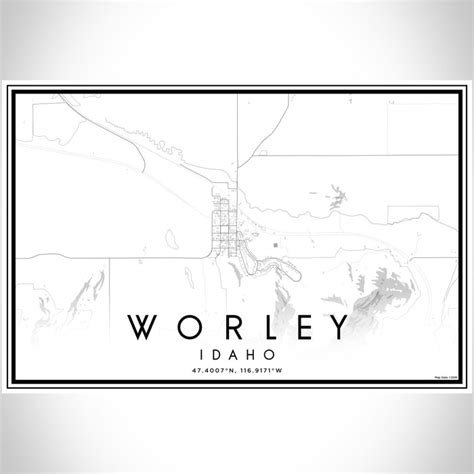 Worley - Idaho Map Print in Classic — JACE Maps