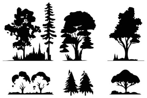 Forest Tree Silhouette Vector Art, Icons, and Graphics for Free Download