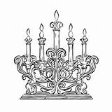 Download Elegant Black And White Candelabra Drawing For Decoration  sketch template