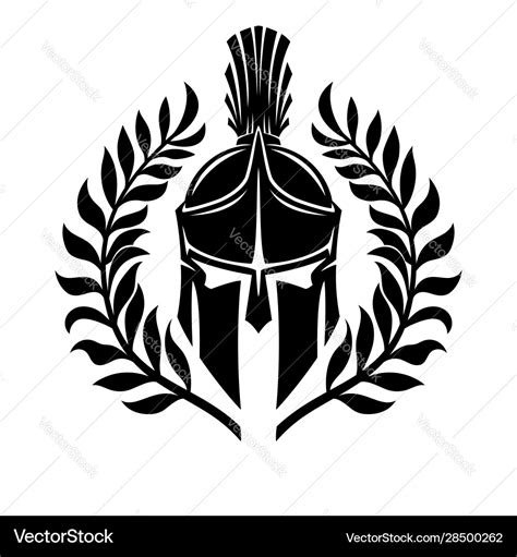 Black spartan helmet Royalty Free Vector Image