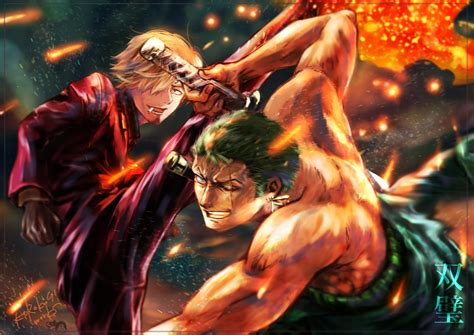 Download Roronoa Zoro Sanji (One Piece) Anime One Piece 4k Ultra HD Wallpaper by KUROKOGIworks