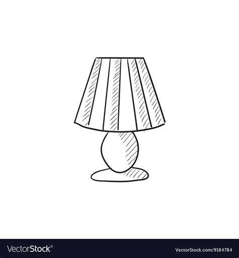 Table lamp sketch icon Royalty Free Vector Image