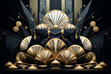 Premium AI Image | Art Deco Wealth Abound A stylized money bag filled ...