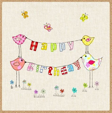 Happy Birthday greetings card - Juniper Tree - quirky birds - blank ...