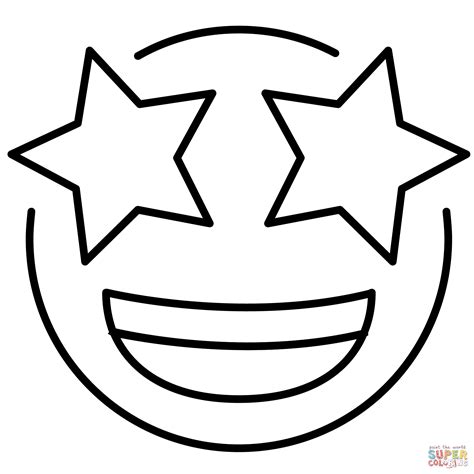 Star Struck Emoji coloring page | Free Printable Coloring Pages