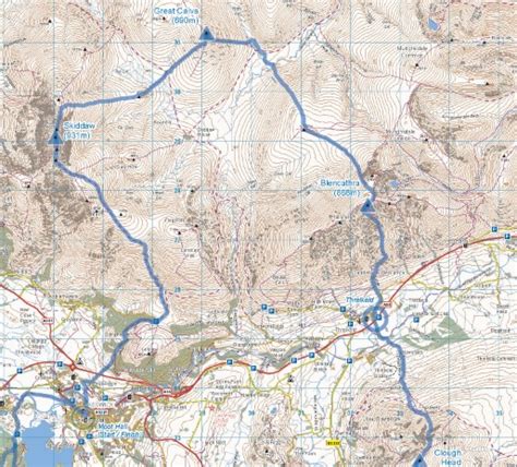 Lake District Map- Bob Graham Round