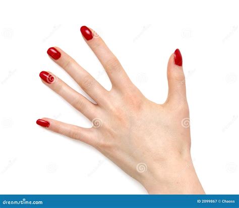 Woman Hand With Red Nails Royalty Free Stock Photography - Image: 2099867