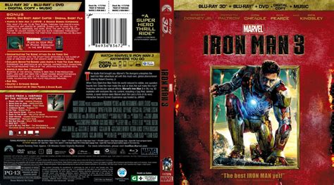 Iron Man 3 - Movie Blu-Ray Scanned Covers - Iron Man 3 3D Scanned Bluray Cover :: DVD Covers