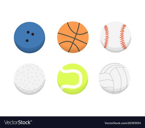 Cartoon colorful ball set sport balls Royalty Free Vector