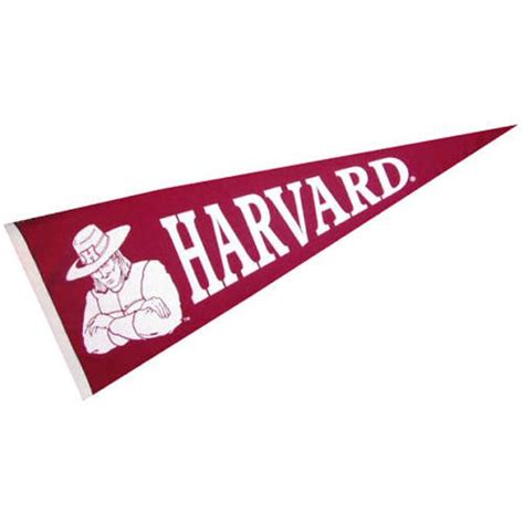 Harvard Pennant measures 12"x30", is made of 100% wool, has a sewn ...