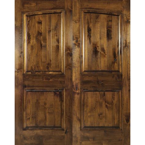 Krosswood Doors 72 in. x 80 in. Rustic Knotty Alder 2-Panel Common Arch ...