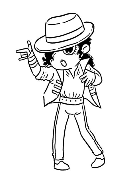 Dibujos de Michael Jackson Chibi para Colorear para Colorear, Pintar e Imprimir - Dibujos-Online.Com