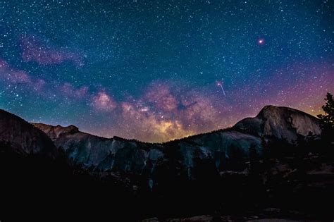 rock mountain and starry sky free image | Peakpx