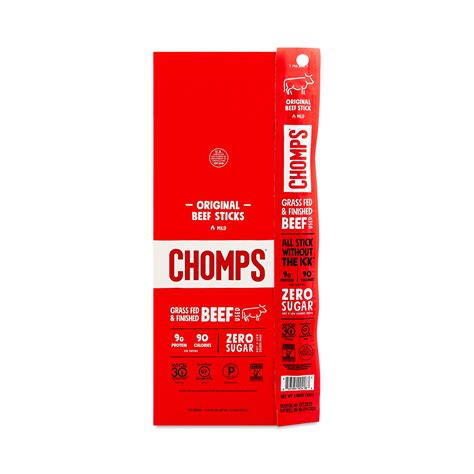 CHOMPS Grass-Fed Beef Sticks, Original | Thrive Market