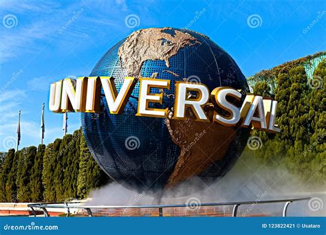 The Large Rotating Universal Logo Globe. Editorial Photo - Image of ...