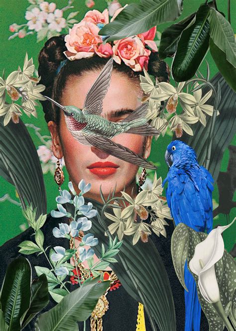 Ilustração artísticos | Frida Kahlo collage art | Europosters