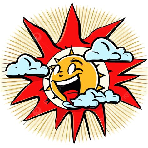 Rising Sun Vector, Sticker Clipart Sun Smiling In A Sunburst Clipart Picture 593 Cartoon ...