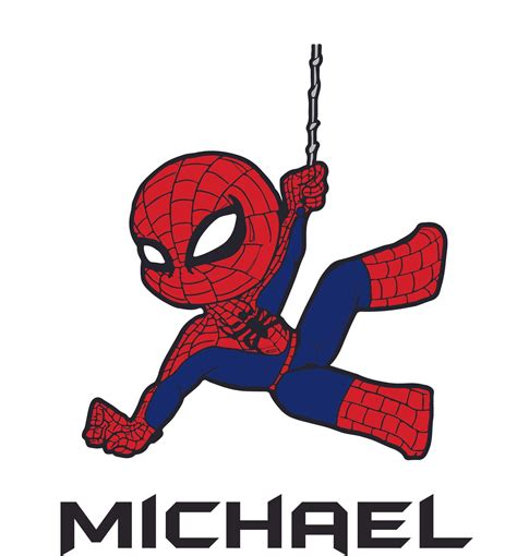 Baby Spiderman Spider Web Cartoon Customized Wall Decal - Custom Vinyl Wall Art - Personalized ...