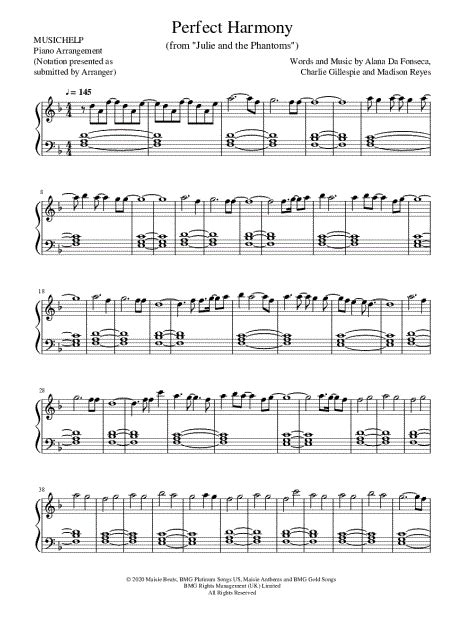 MUSICHELP "Perfect Harmony" Sheet Music (Piano Solo) in D Minor - Download & Print - SKU: MN0219049