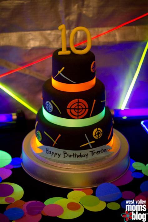 glow in the dark birthday cake | Laser tag party, Laser tag birthday party, Laser tag birthday