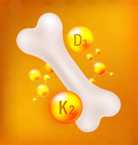 Premium Vector | Vitamin D3 and K2 for Bone Health A Dynamic Vector Illustration of Vital Nutrients