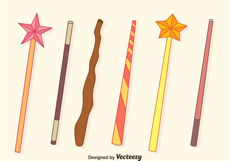 Magic Stick Collection Vectors 140153 Vector Art at Vecteezy