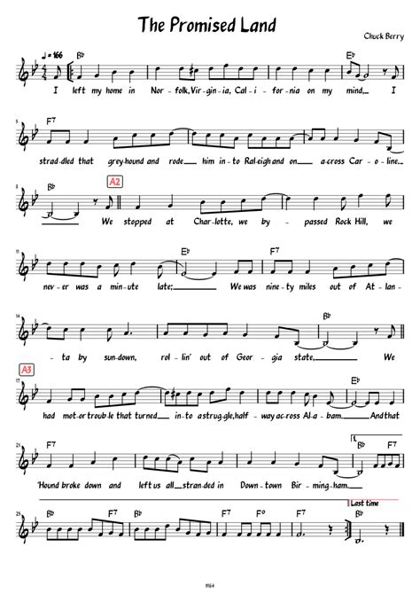 The Promised Land (Chuck Berry, Elvis Presley) (Lead sheet with lyrics ...