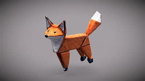 Animal Origami Fox - Buy Royalty Free 3D model by ABworks. (@abworks) [b6fb2e3] - Sketchfab Store