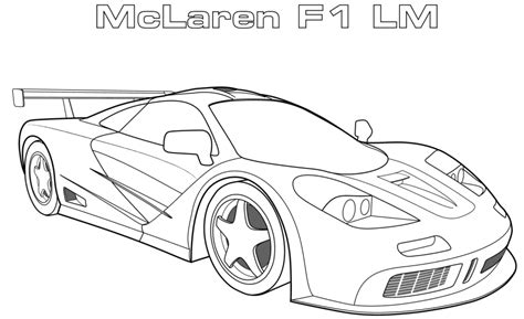 McLaren F1 LM Coloring Page - Free Printable Coloring Pages for Kids