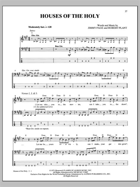 Houses Of The Holy | Sheet Music Direct