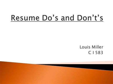 Resume do’s and don’t’s